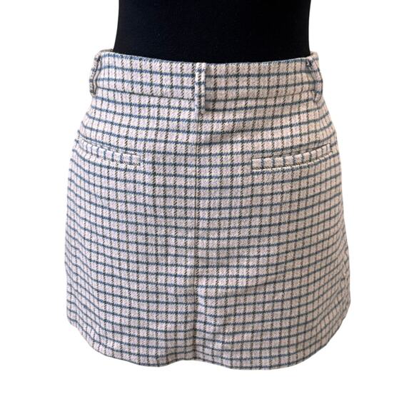 New RAILS Women's Lilac Navy Check Wool Blend Prim Mini Skirt Size 6 - Picture 5 of 9